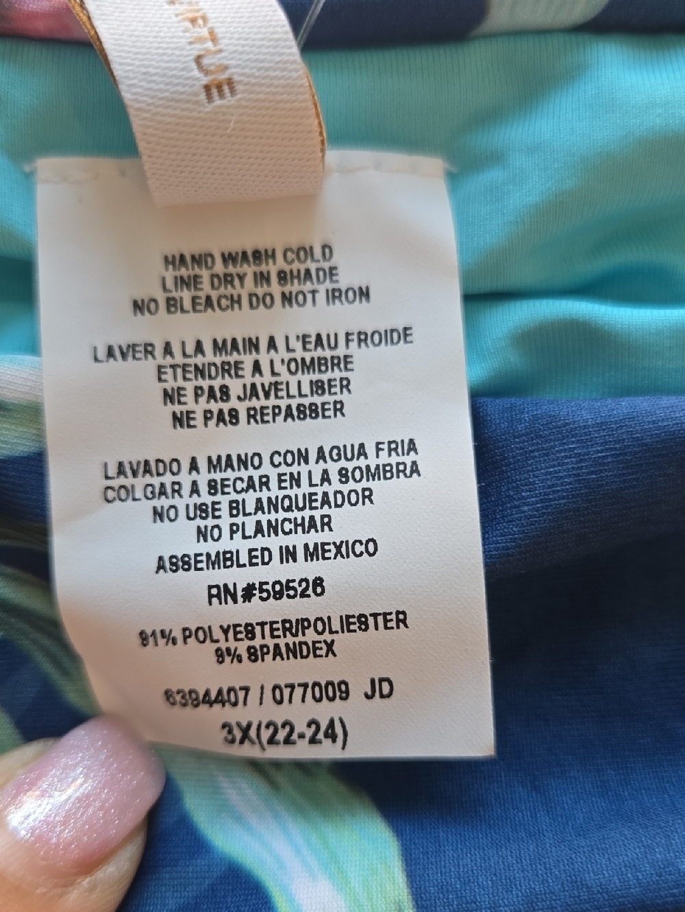 Becca Navy Multi Costa Rica Printed Hipster Swim Bottom Beach Size 3X 22-24 NWT - Picture 9 of 9